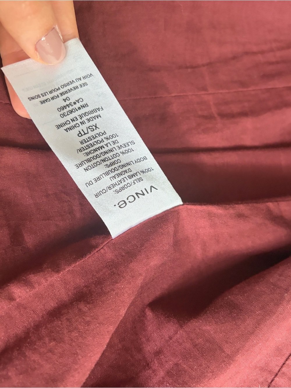 Theory Women's Wine Leather Zip-Front Jacket - Picture 3 of 5